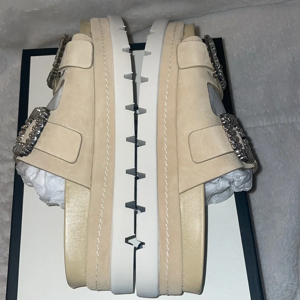 NWT J/SLIDES RICE Sand Suede Sandal - Picture 13 of 15